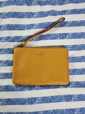 Coach Mustard Yellow Zip Wristlet